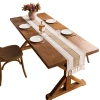 Nordic-style cotton and linen table flag, color block knot, hollowed-out tassels, living room TV cabinet, coffee table, tea setting, long strip decorative tablecloth Item Picture